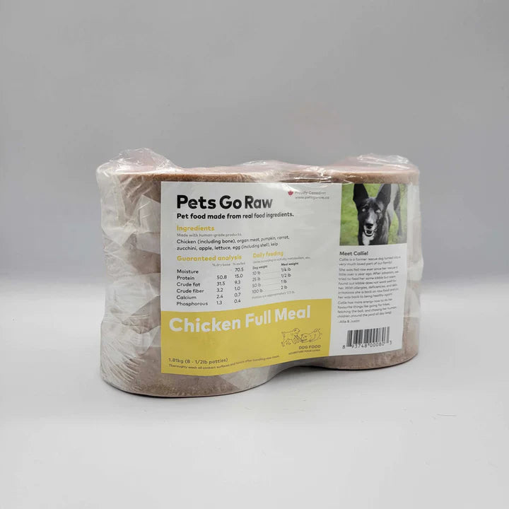 Pets Go Raw - Chicken Full Meal - 1/2lb Portions - 4lbs