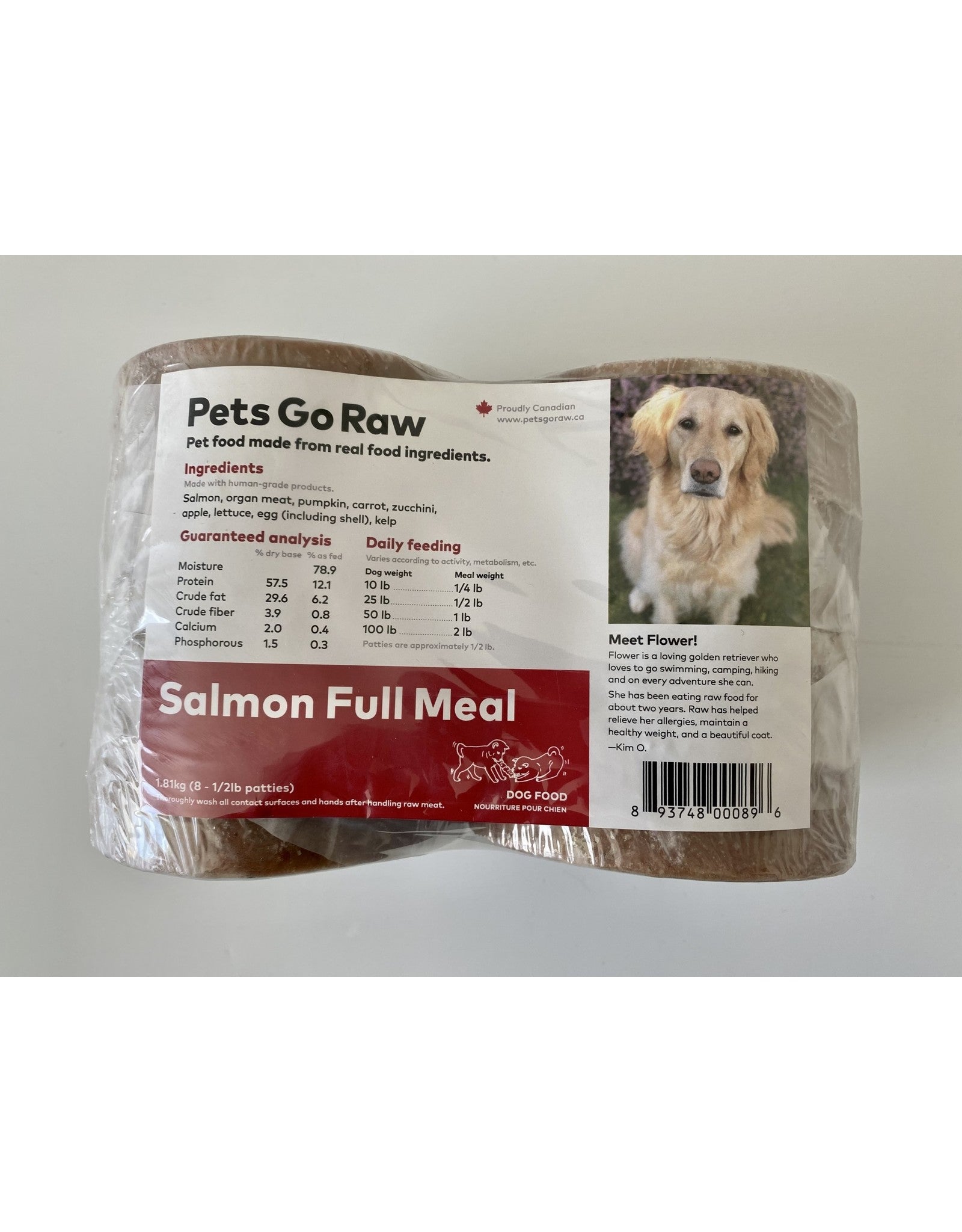 Pets Go Raw - Salmon Full Meal - 1/2lb Portions - 4lbs