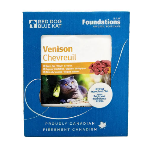 Red Dog Blue Kat - Cat Venison - 1/4lb Portions Case - 6lbs (6 x 1lb in 1/4lb portions)