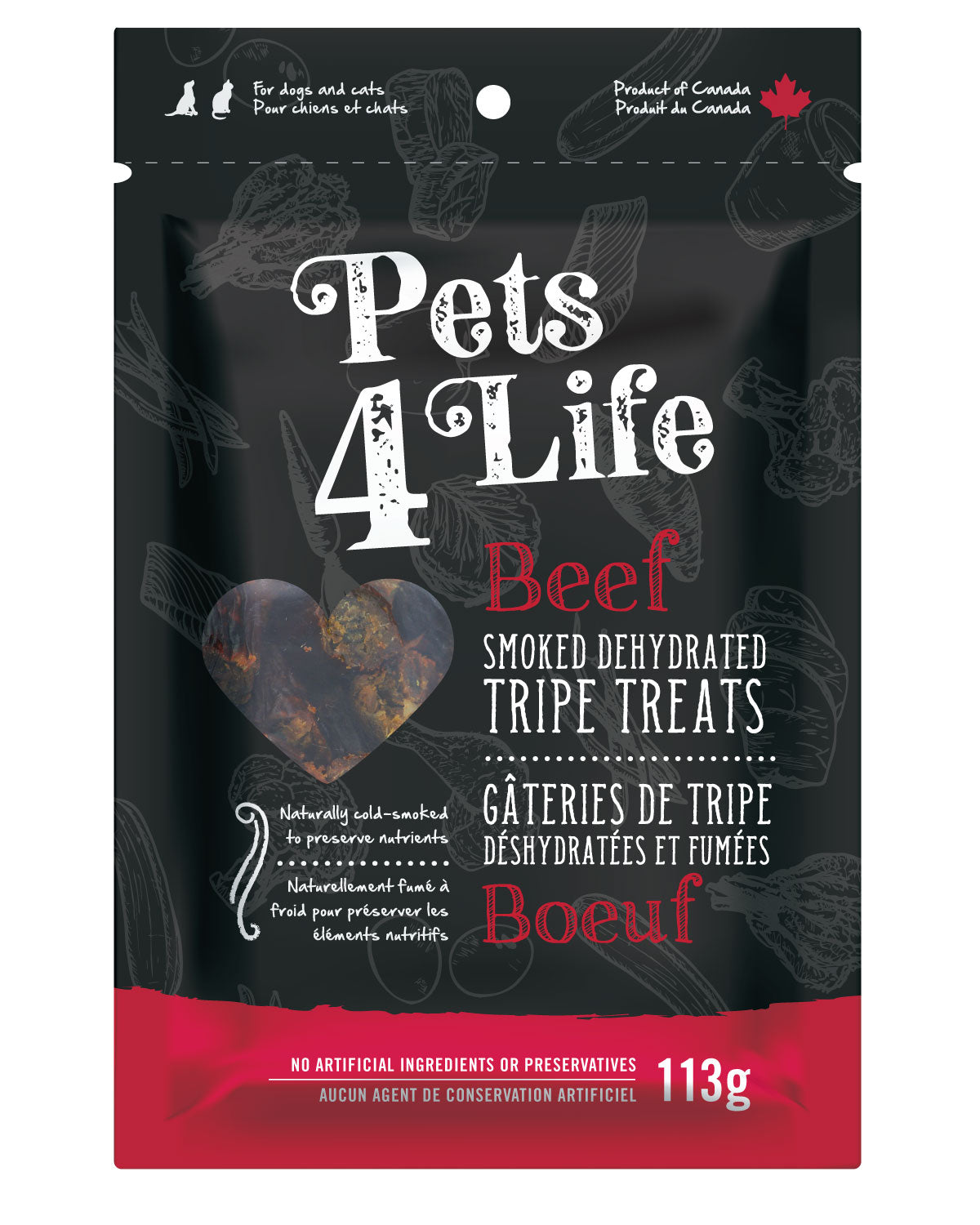 Pets 4 Life - Smoked Beef Tripe Treats - 113g