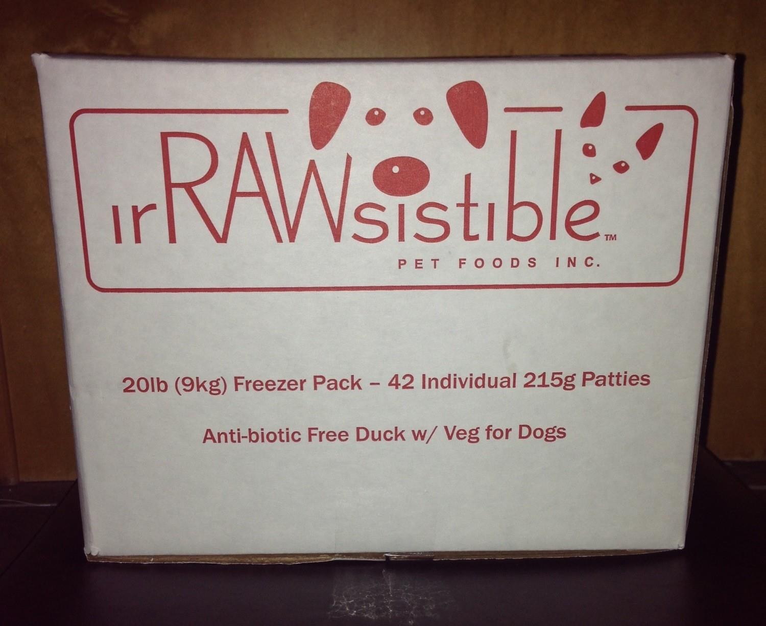 IrRAWsistible - Duck & Veg Patties - 22lbs