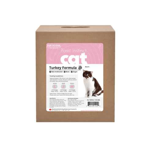 3P Naturals -  Basic Instinct Cat - Turkey 1lb Single (4 x 125g)