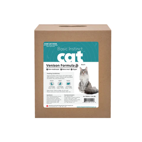 3P Naturals - Basic Instinct Cat - Venison 1lb Single (4 x 125g)
