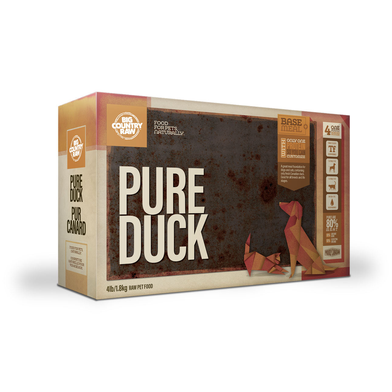 Big Country Raw - Pure Duck - 4lbs (1lb x 4)