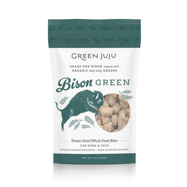 Green Juju - Freeze Dried Whole Food Bites - Bison Green - 3oz