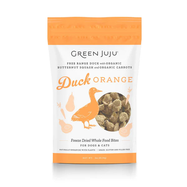 Green Juju - Freeze Dried Whole Food Bites - Duck Orange - 3oz