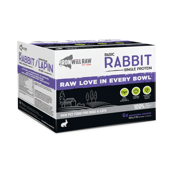 Iron Will Raw - Basic Rabbit - 6lb (1lb x 6)