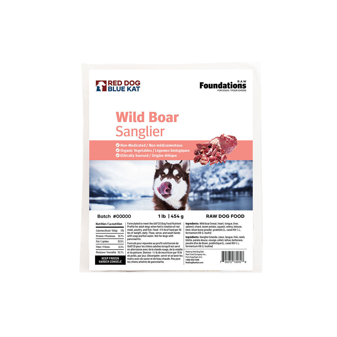 Red Dog Blue Cat - Dog Wild Boar Case- 1lb Portions - 6lbs
