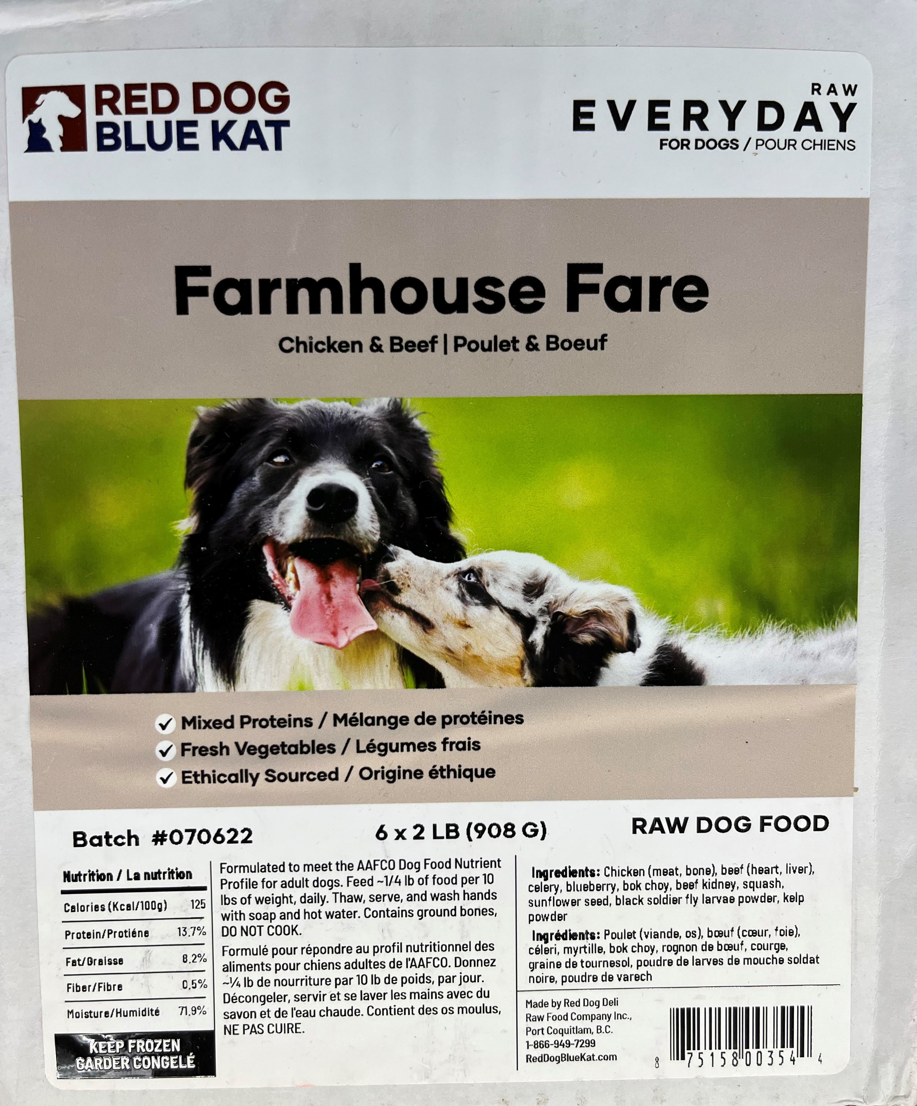 Red Dog Blue Kat Everyday Raw Farmhouse Fare BULK BOX 12lb