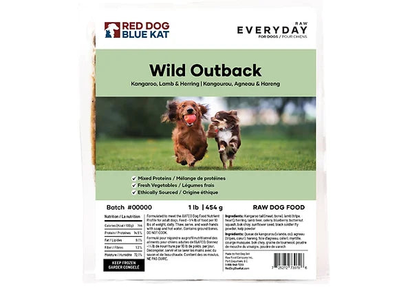 Red Dog Blue Kat - Wild Outback Case - 1/4 Portions - 6lbs (6 x 1lb in 1/4lb portions)