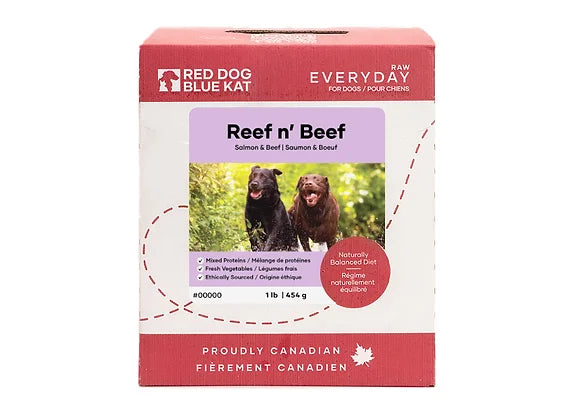 Red Dog Blue Kat - Everyday Raw Reef N Beef Case - 6lbs ( 6 x 1lb in 1/4lb portions)