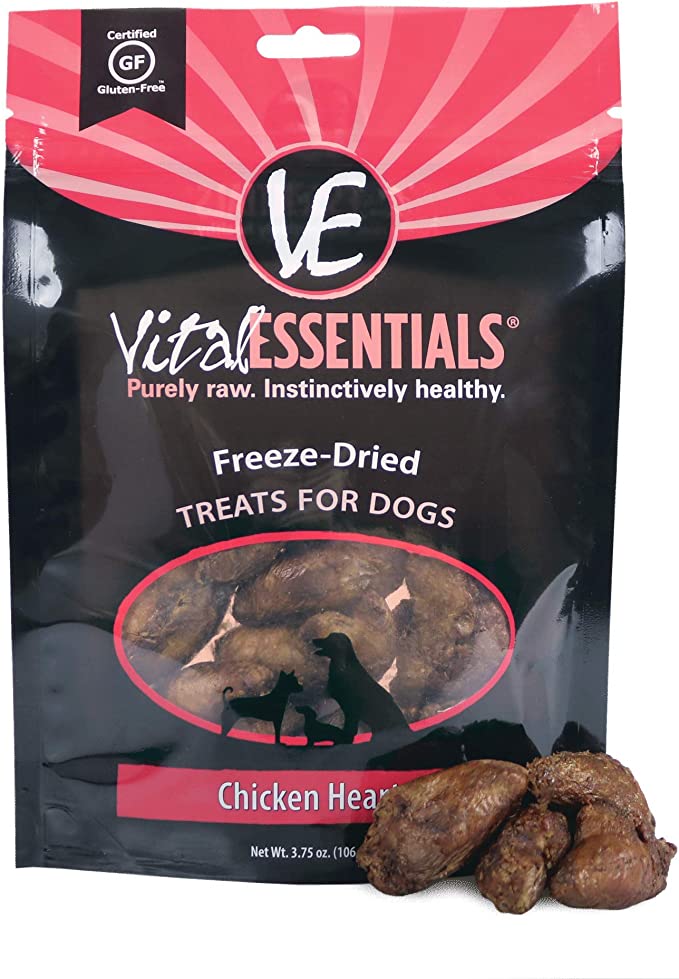 Vital Essentials - Freeze Dried Chicken Hearts Dog Treat - 3.75oz
