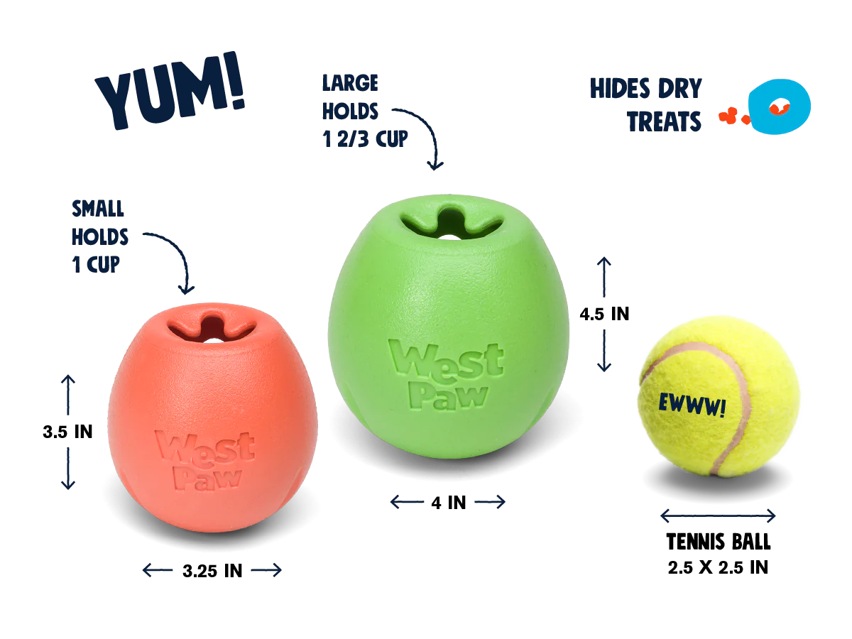 West Paw - Rumbl Toy - Melon Orange Large