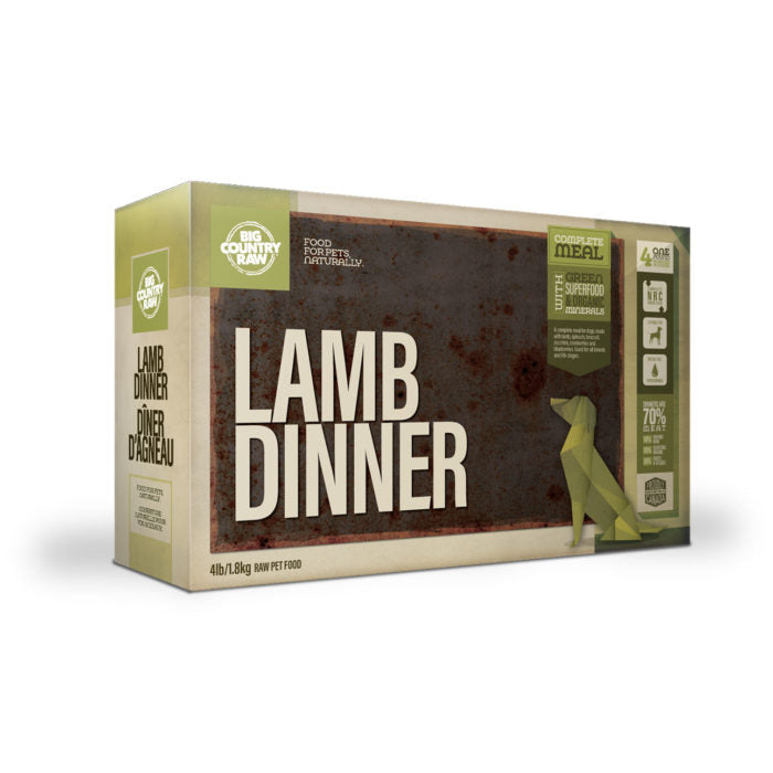 Big Country Raw Lamb Dinner - 4lbs (1lb x 4)
