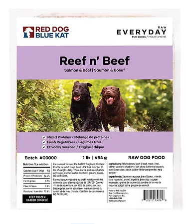 Red Dog Blue Kat - Everyday Raw Reef N Beef - BULK BOX - 12lbs (2lb x 6)