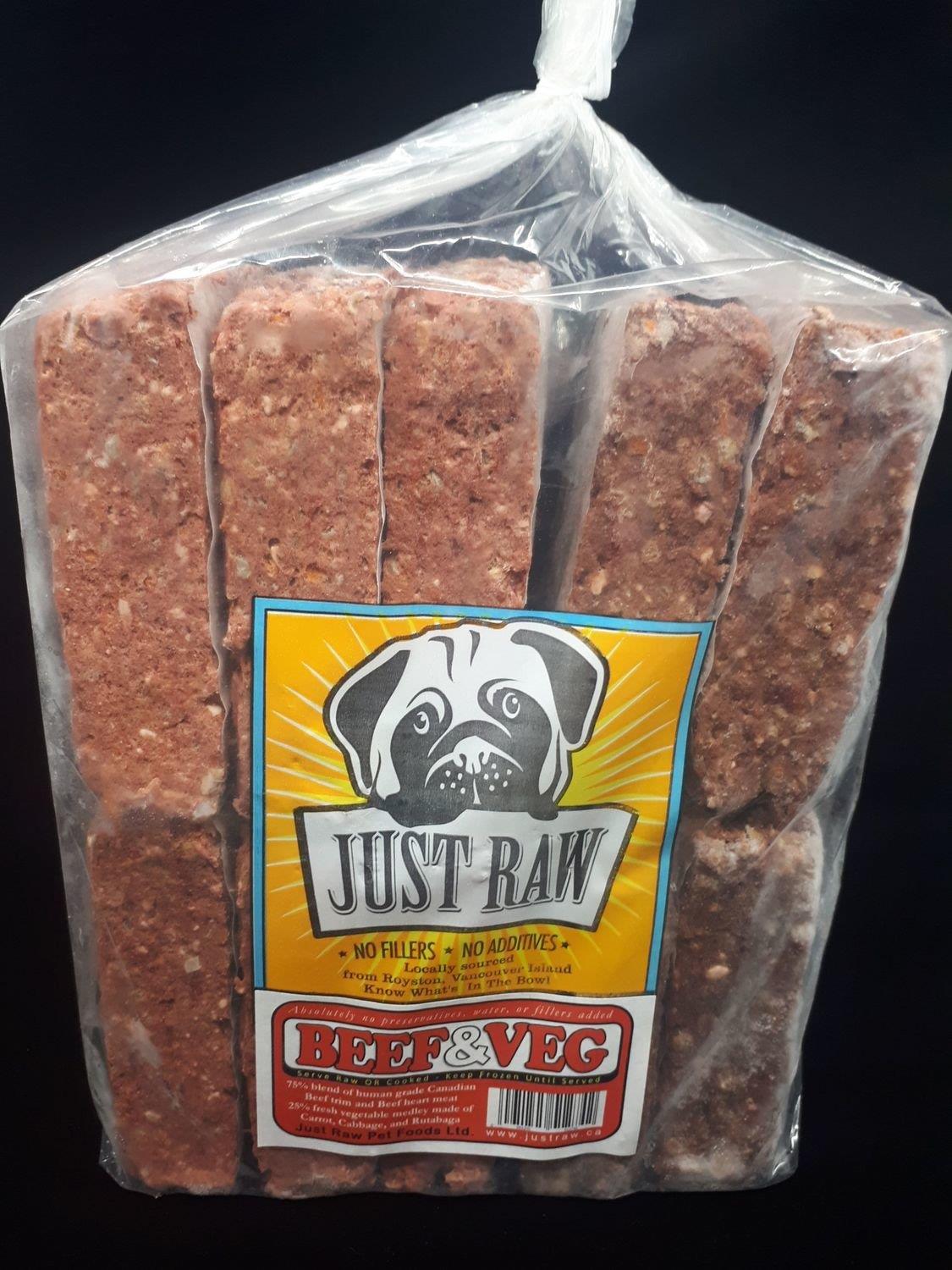 Just Raw Dog Food Beef & Veg 10lb | Growlies,  Vancouver Island