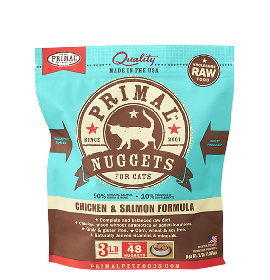 Primal - Feline Raw Nuggets - Chicken & Salmon Formula - 3lbs