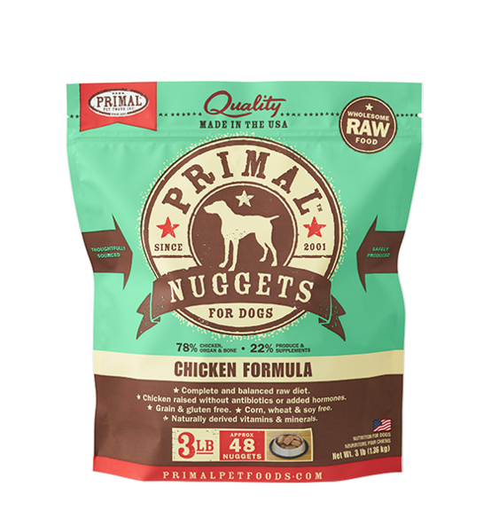 Primal -  Canine Raw Nuggets - Chicken Formula - 3lbs