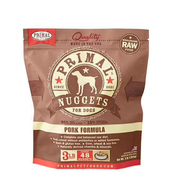Primal - Canine Raw Nuggets - Pork Formula - 3lbs