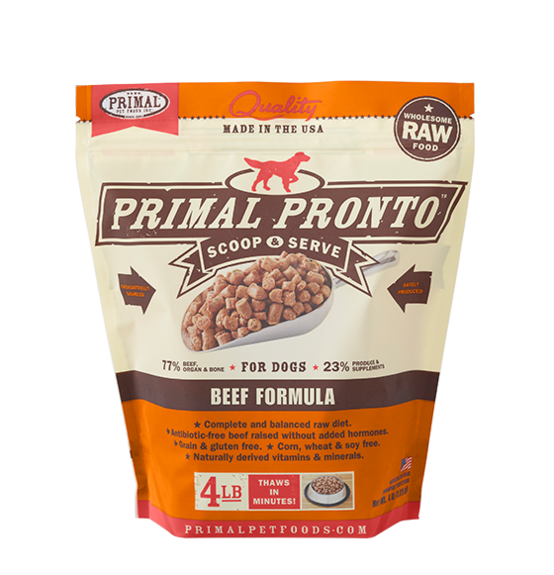 Primal - Raw Canine Pronto -  Beef Formula - 4lbs