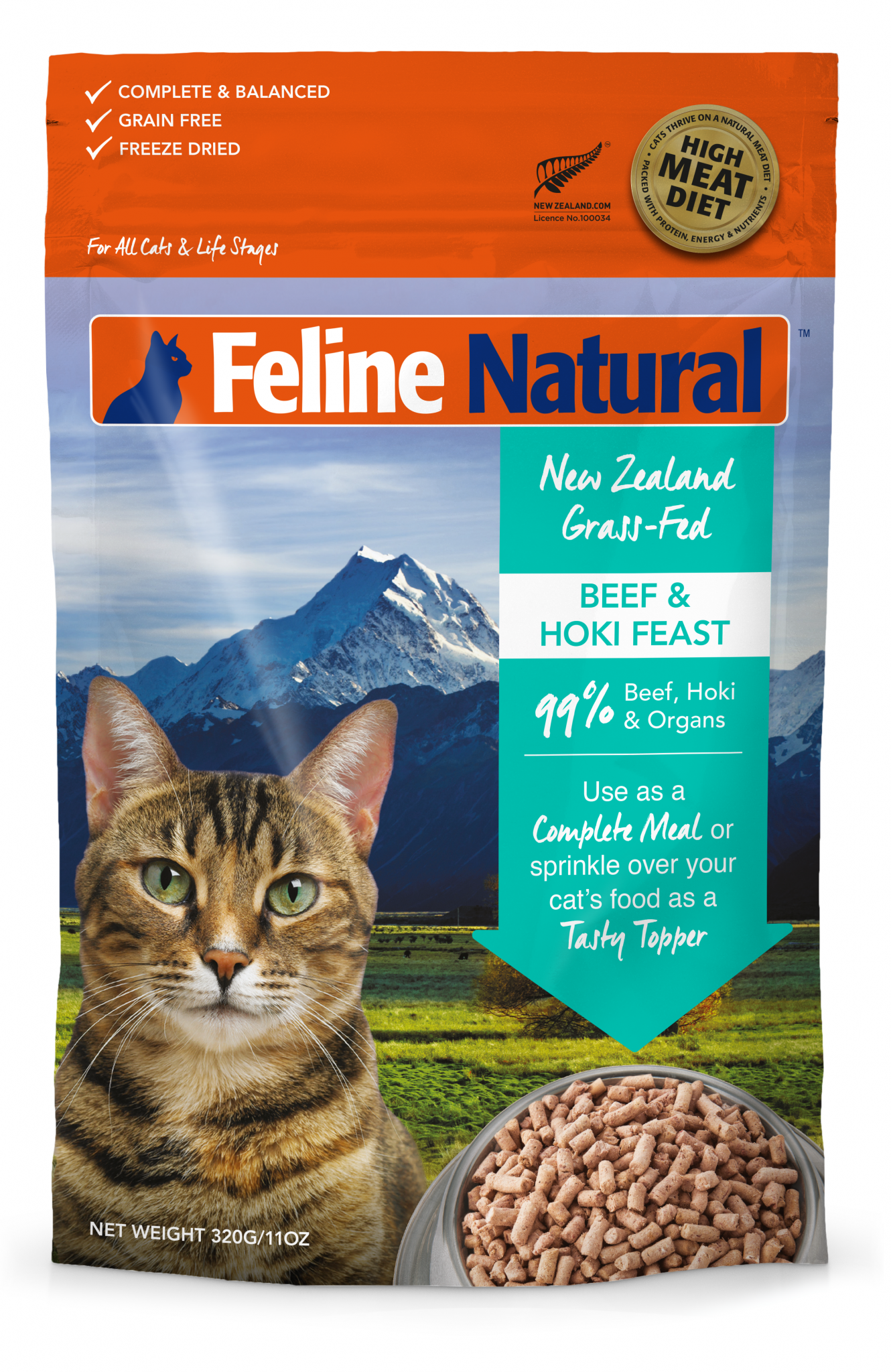 Feline Natural - Beef & Hoki Feast - Freeze Dried - 320g